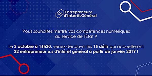 En 2019, devenez Entrepreneur.e d'intérêt général ! Session d'information