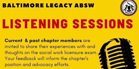 Baltimore Legacy ABSW Member Listening Session # 2 -  License Exam primary image