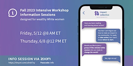 Fall 2023 Intensive Workshop Info Sessions (April 12th - June 8th, 2023)