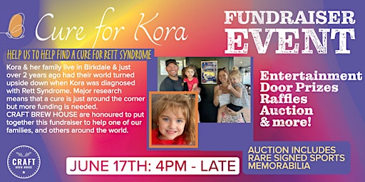 Cure for Kora Fundraiser Event by Craft Brew House primary image