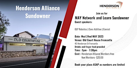 Henderson Alliance Sundowner MAY Network and Learn primary image
