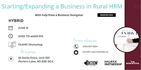 Starting/Expanding a Business in Rural HRM