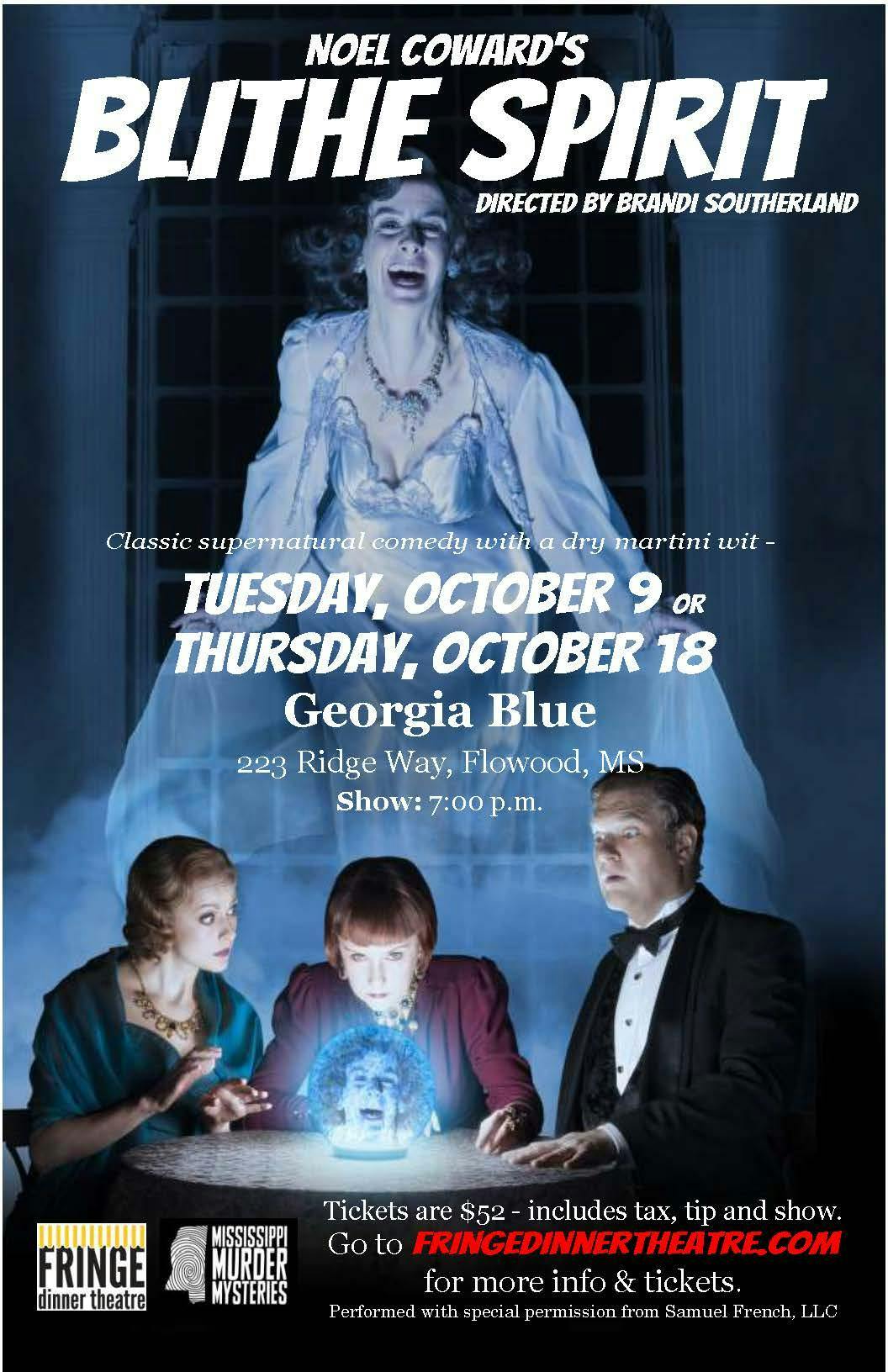 broadways blithe spirit at georgia blue 10 9 18