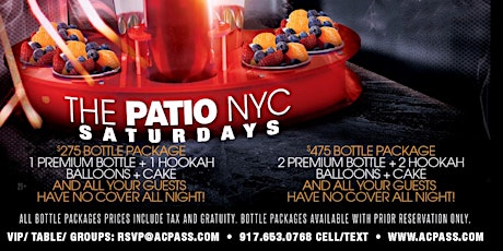 Patio NYC Saturdays. Text keyword PATIO to 83361 for FREE Admission & More primary image
