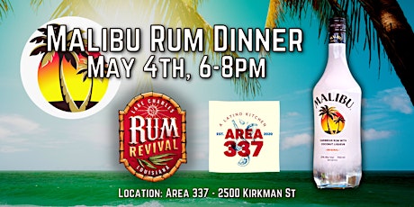 Malibu Rum Dinner @ Area 337 primary image