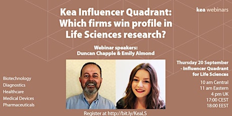 Which firms win profile in Life Sciences? Kea Influencer Quadrant webinar primary image