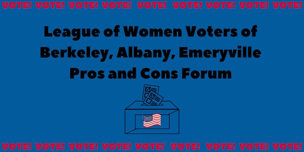LWV State and Local Pros and Cons Forum