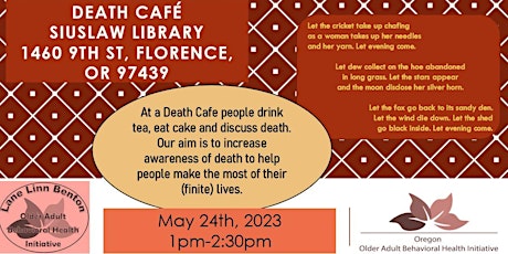 Primaire afbeelding van Death Cafe at Siuslaw Library
