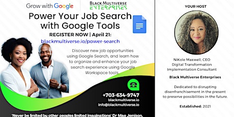 Power Your Job Search with Google Tools [Black Multiverse Enterprises] primary image