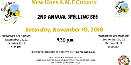  New Hope AME 2nd Annual Spelling Bee