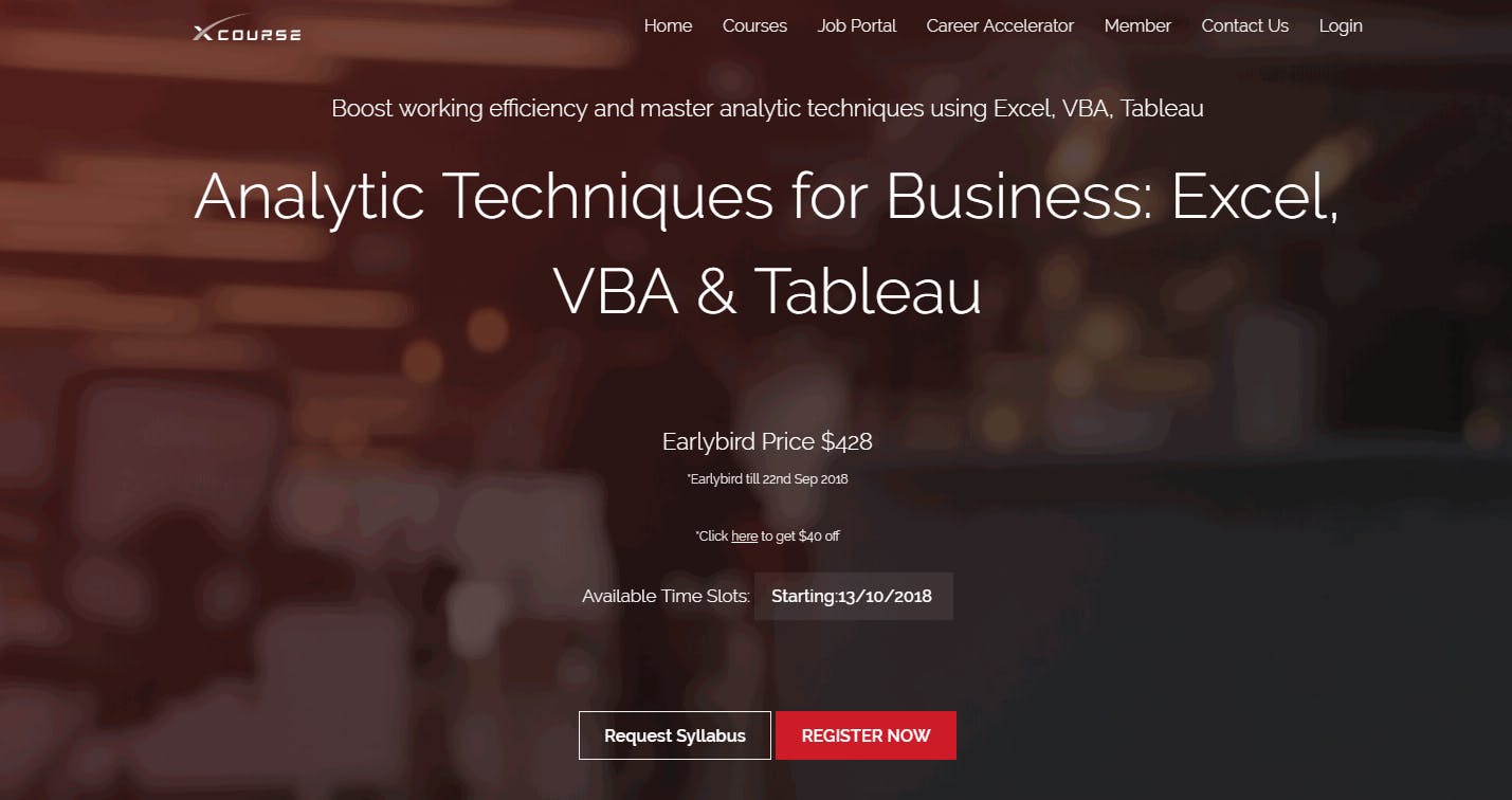 best business data analysis course excel vba tableau at