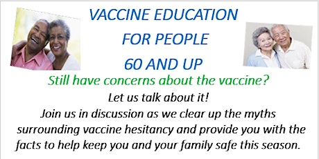 FREE Vaccination education for people 60 and over primary image