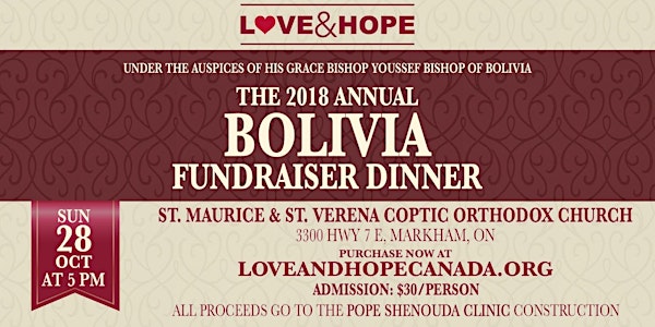 Love & Hope Canada 2018 Annual Fundraiser Dinner