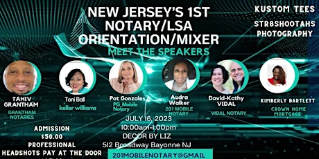 New Jersey's 1st New Notary/lsa Orientation/mixer