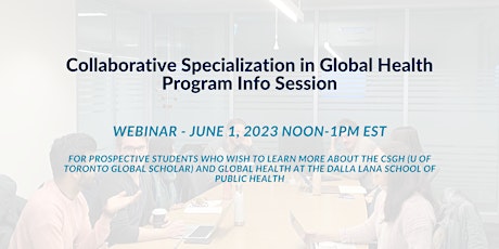 Collaborative Specialization in Global Health Info Session primary image