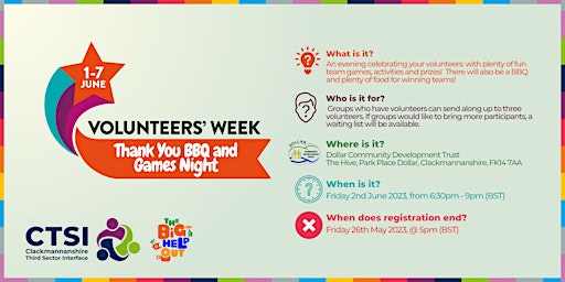 Volunteers' Week 2023: Thank You BBQ and Games Night primary image