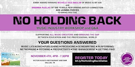 No Holding Back: Music Industry Workshop and Q&A primary image