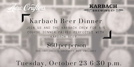 Karbach Beer Dinner primary image