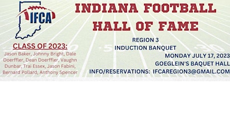 2023 Indiana Football Hall of Fame Region 3 Induction Banquet