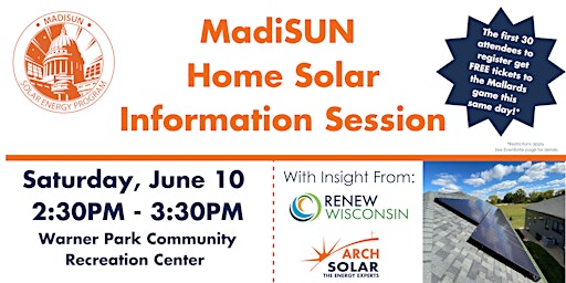 Hauptbild für MadiSUN Home Solar Information Session