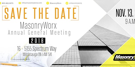 MasonryWorx Annual General Meeting 2018 primary image