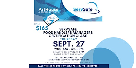ArtHouse | ServSafe Food Handlers Managers Certification Class primary image