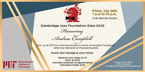 Cambridge Jazz Foundation Second Annual Fundraiser Gala