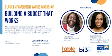 BEW Grant Workshop: Building a Budget That Works primary image
