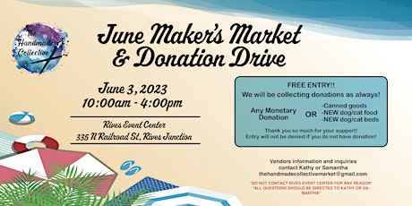 June Maker's Market and Donation Drive