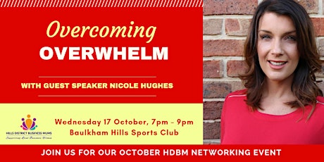 HDBM October Networking: Overcoming Overwhelm primary image
