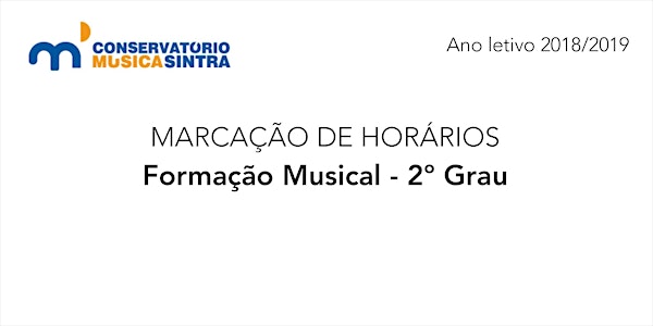 Marcação de Horário - Formação Musical - 2º grau