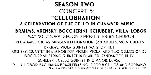 Concert 3 - "Cellobration" - A Celebration of the Cello in Chamber Music