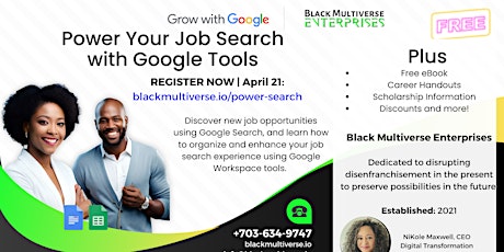 Primaire afbeelding van Power Your Job Search with Google Tools [Black Multiverse Enterprises]