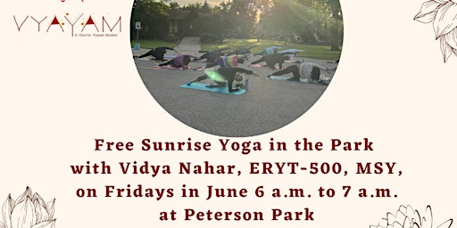 Hauptbild für Free Sunrise Yoga in the Park on Fridays in June