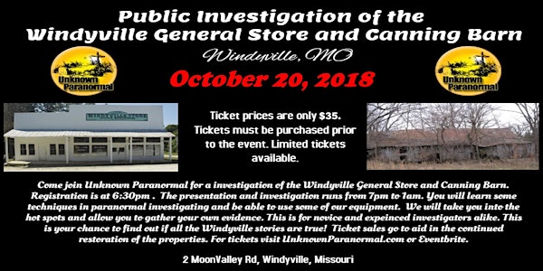 Public Investigation (ghost hunt) Windyville General Store and Canning Barn