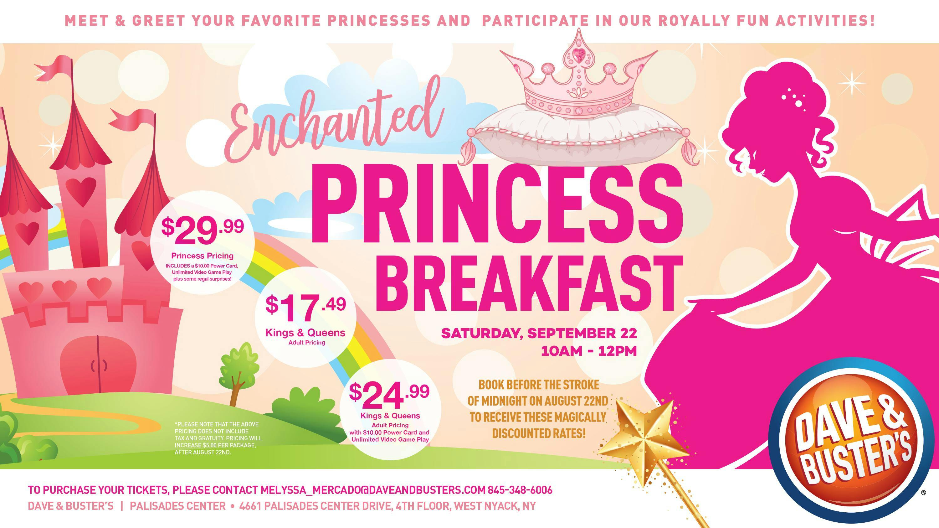 Dave & Buster's Palisades NY Enchanted Princess Breakfast!