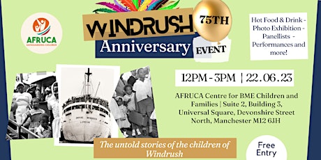 AFRUCA's  Windrush 75th Anniversary Event primary image