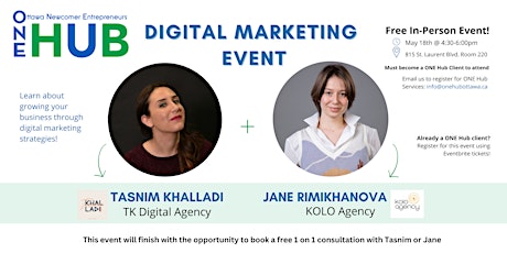Digital Marketing Event Hosted by ONE Hub primary image