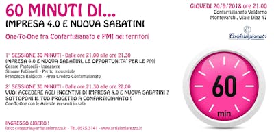 60 MINUTI DI...IMPRESA 4.0 E NUOVA SABATINI 60 MINUTI DI...IMPRESA 4.0 E NUOVA SABATINI