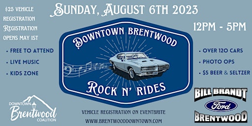 Rock n' Rides Car Show Presented by Bill Brandt Ford primary image