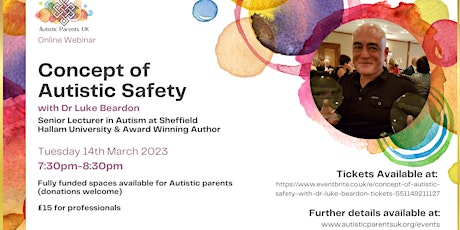 Concept of Autistic Safety with Dr Luke Beardon (Recording) primary image