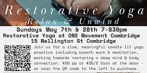 May 28th Restorative Yoga primary image