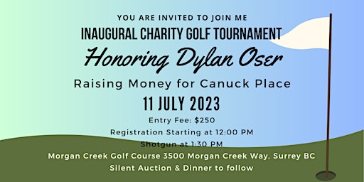 Inaugural Charity Golf Tournament For Canuck Place In Honour Of Dylan Oser primary image