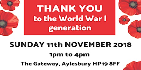 WW1 Commemoration 2018 Thank You to the WW1 Generation (Free Event) primary image