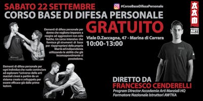 Corso di Difesa Personale Gratuito 22 Settembre Corso di Difesa Personale Gratuito 22 Settembre