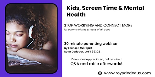 kids, screen time, and mental health parenting webinar primary image