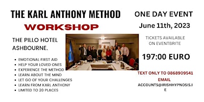 EMOTIONAL FIRST AID WORKSHOP - LEARN THE KARL ANTHONY METHOD primary image