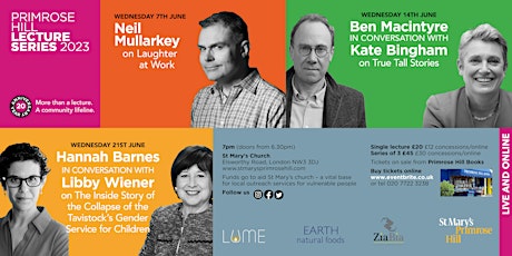 Primrose Hill Lecture Series 2023: FULL SERIES TICKETS primary image