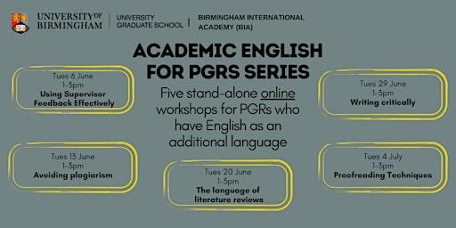Academic English for PGRs:  The language of literature reviews  primärbild