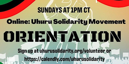 Primaire afbeelding van Uhuru Solidarity Movement Orientation